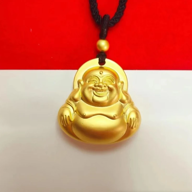 合金吊坠 合金材质【时尚弥勒佛吊坠】双面传承精美经典素款金色