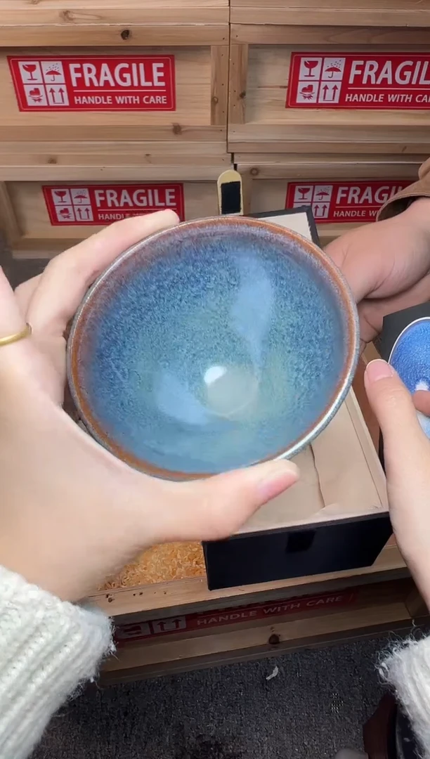 茶盏星汉蓝 建窑建盏主人杯