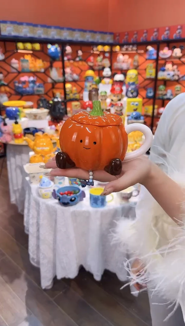 瓷片@@南瓜马克陶瓷水杯