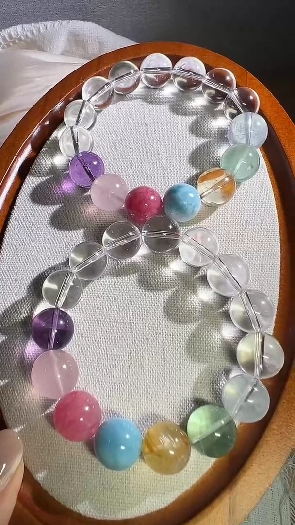 水晶手链未镶嵌多巴胺水晶手链 多样发其一