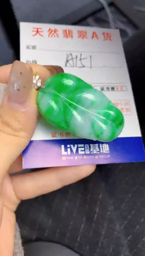 颈饰18K金镶嵌翡翠天然A货翡翠百元以上9元证书费自理