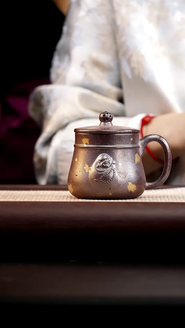 茶壶紫砂小叶紫檀木柴烧佛盖杯小
