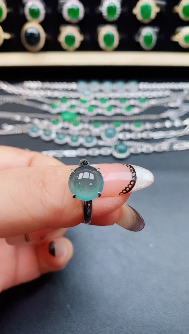 翡翠戒指银S925镶嵌508500