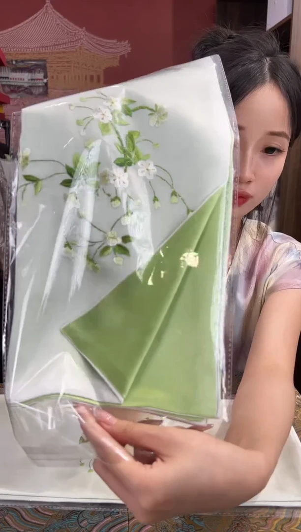 刺绣苏绣100桑蚕丝丝巾