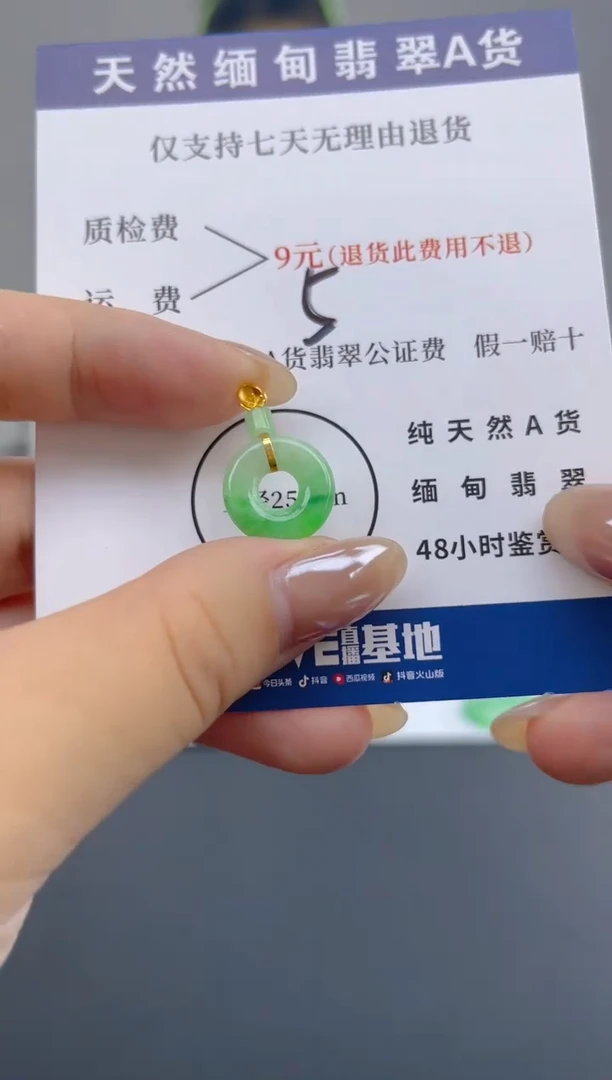 颈饰18K金镶嵌翡翠天然A货翡翠