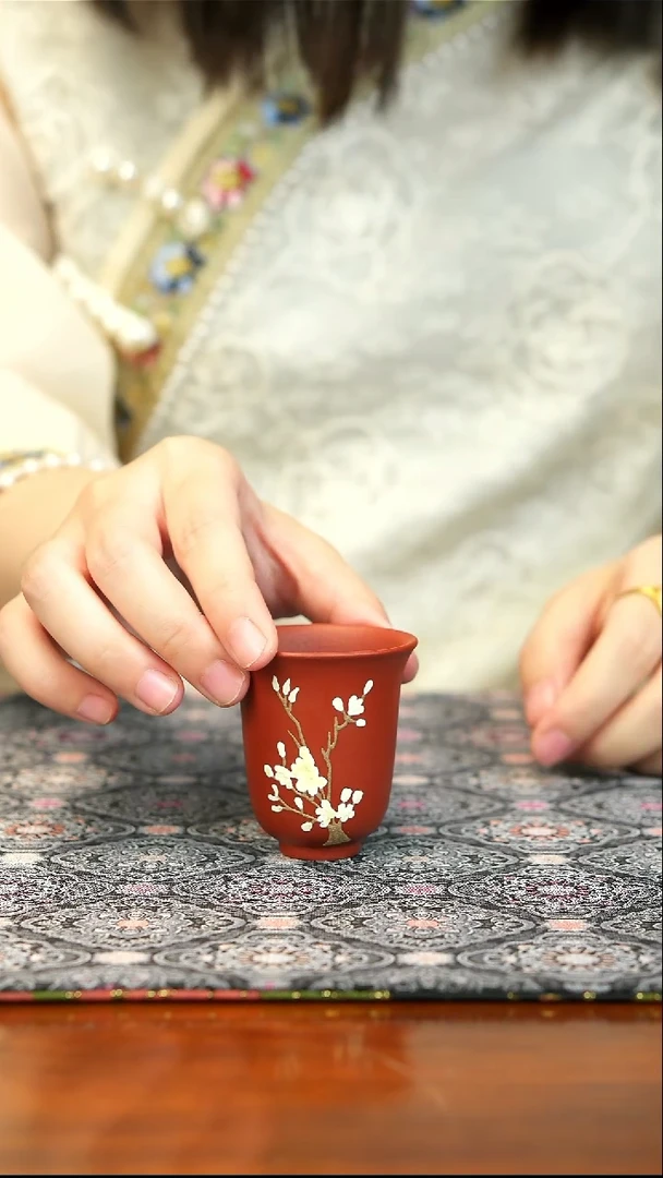 紫砂茶宠宜兴紫砂梅花杯