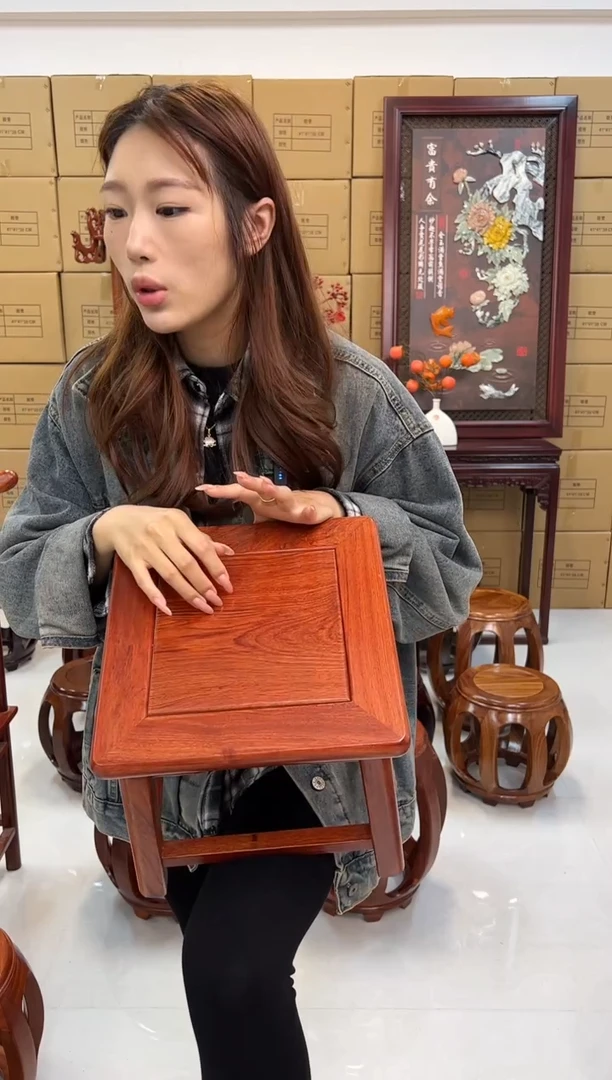 花梨木类家具小巴花小方凳