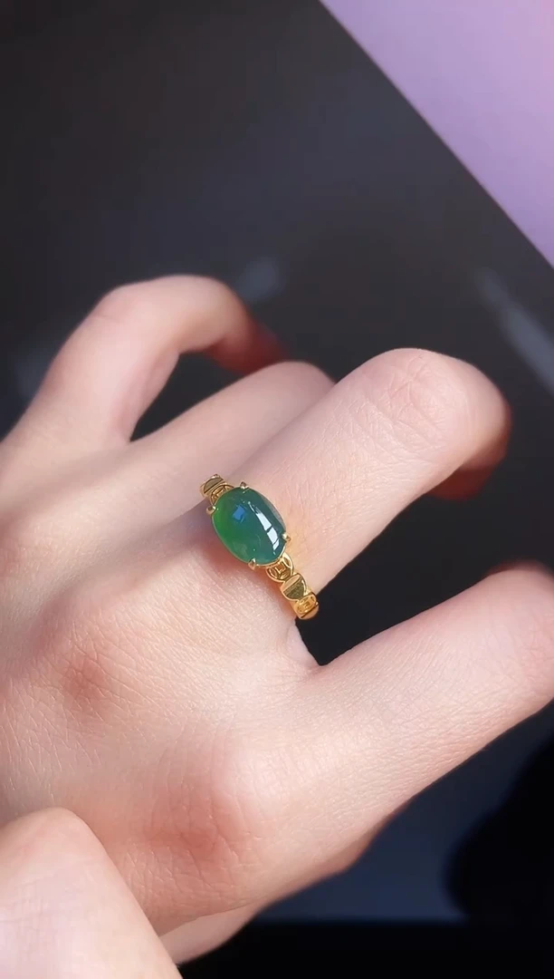 银S925镶嵌戒指翡翠12