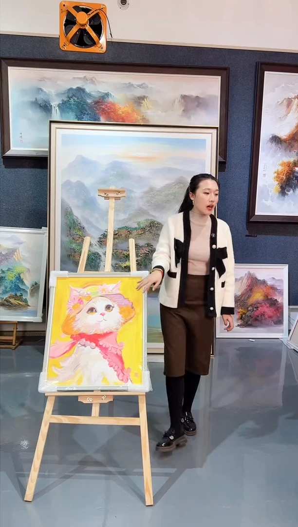 【闪购商品】油画67号50*60 猫咪-手绘油画