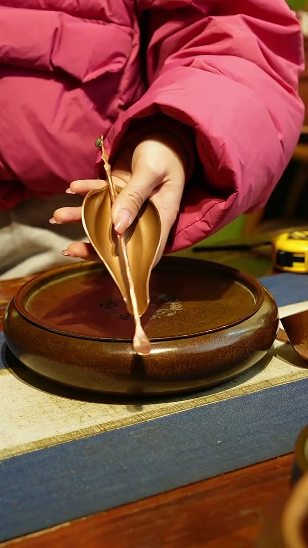 【闪购商品】纯紫铜花瓣茶则茶拨套装