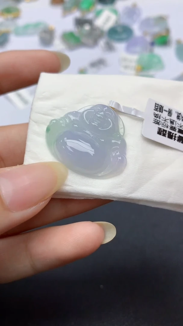 颈饰18K金镶嵌翡翠天然缅甸a货翡翠百元以上9元证书费自理