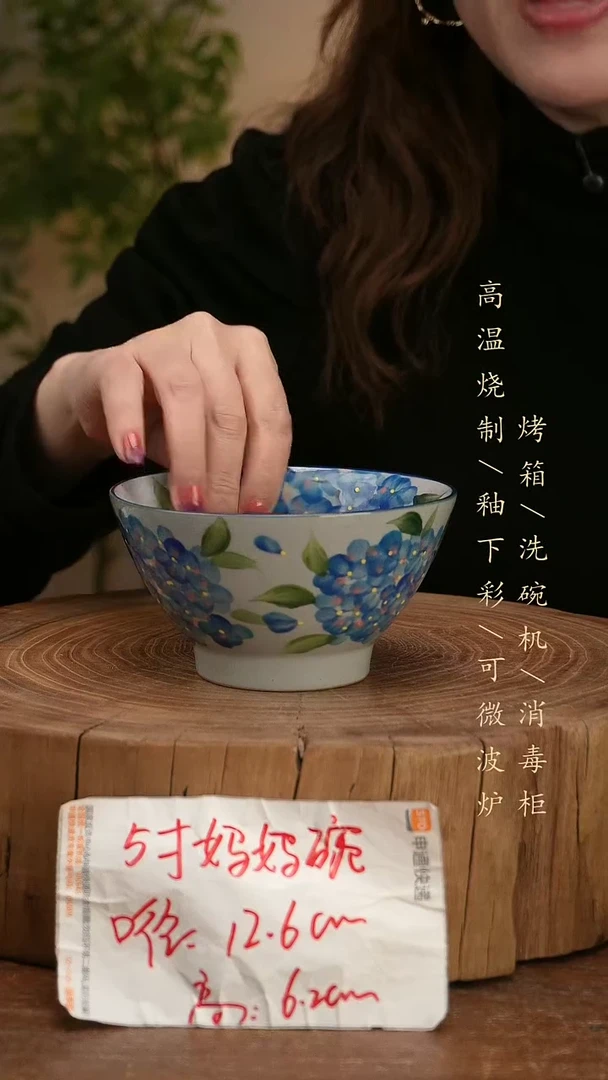 碗瓷景德镇手工手绘高温瓷釉下彩