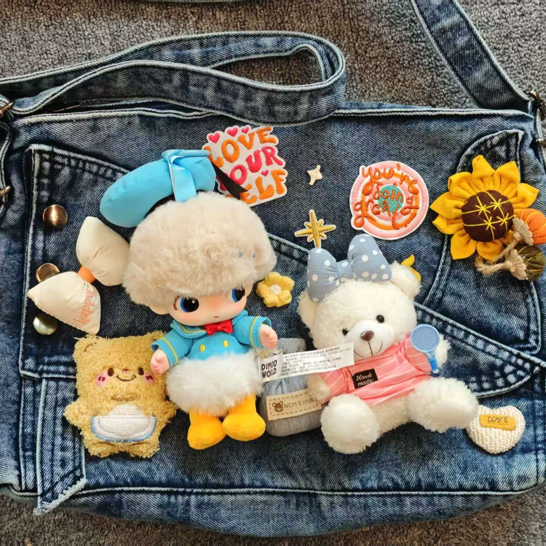 设计师定制毛绒娃包潮玩时尚百搭包包 DIMOO唐老鸭牛仔包