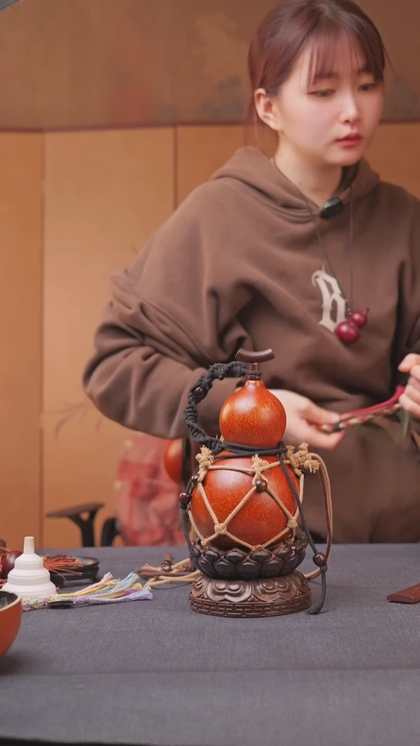 1471号链接精品大漆葫芦现货现发[一物一拍]不包含莲花底座