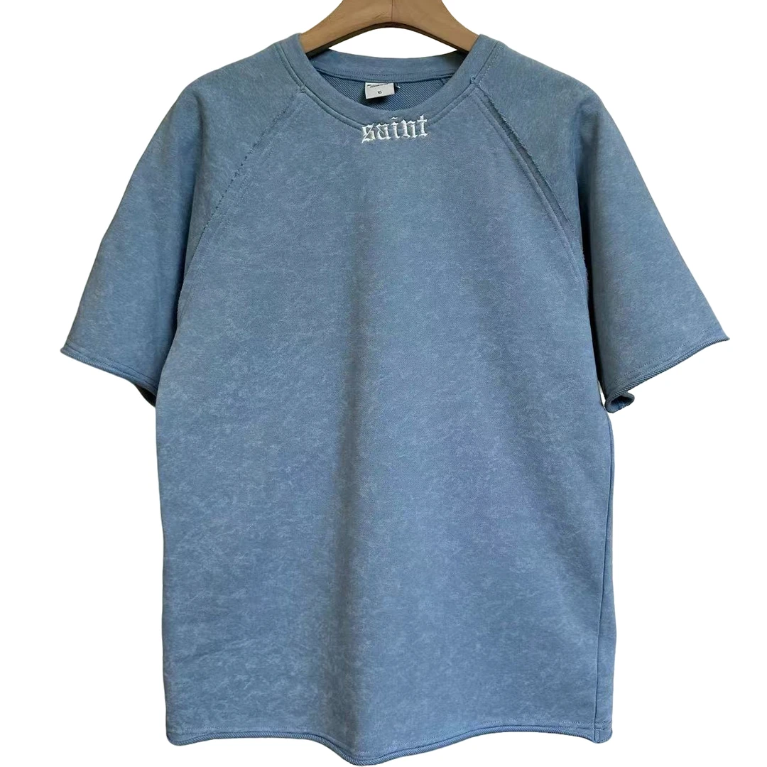 杂款男款复古潮流时尚休闲T恤简约水洗毛圈短袖上衣（直播间过款）