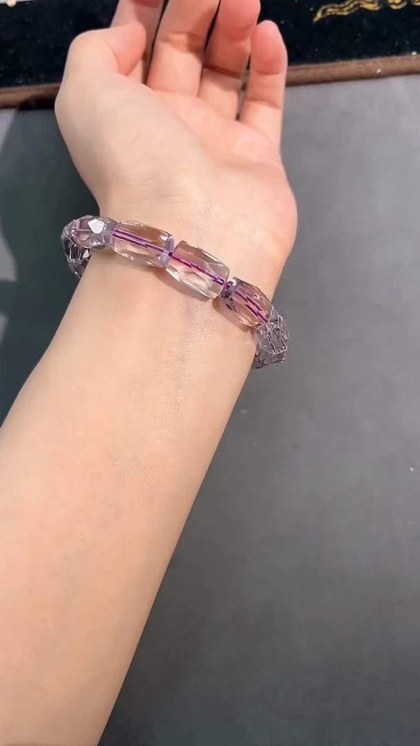 水晶手链未镶嵌39号紫水切面随行单圈