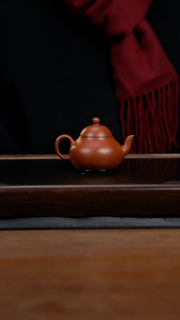 茶壶紫砂110cc黄龙山原矿朱泥梨形25