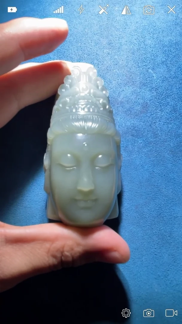 未镶嵌和田玉把件QJ 观音首 大把件