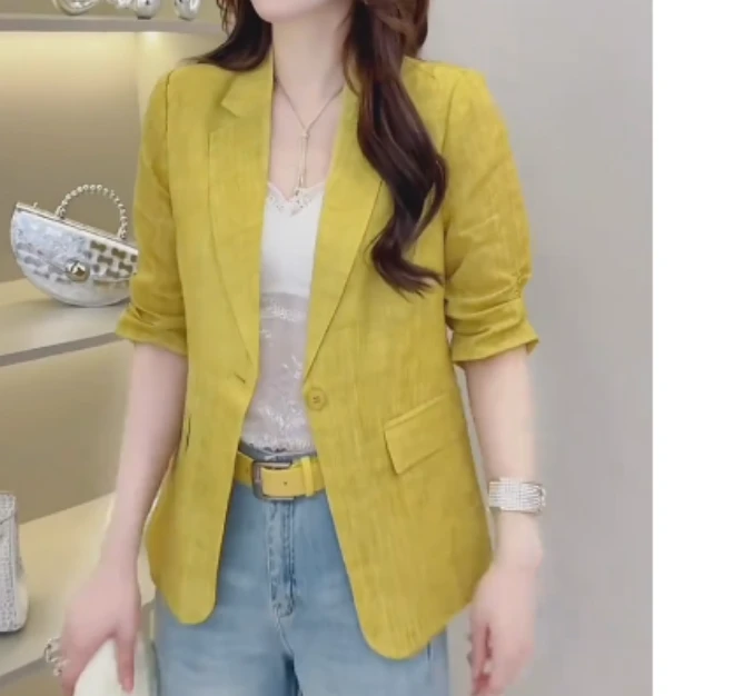 2025夏季新款网红同款洋气韩版潮流女装西装休闲外套ab