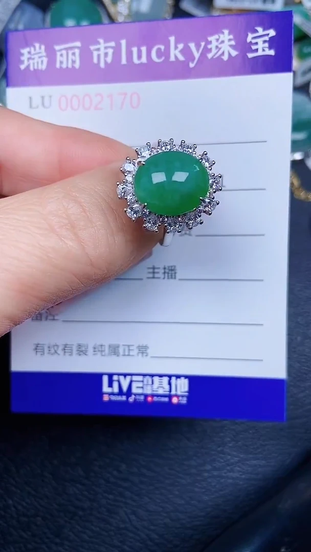 颈饰银S925镶嵌翡翠2170