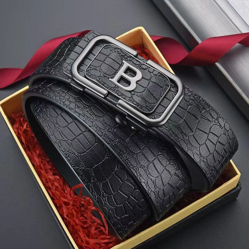 【一人领一条】男士男款休闲皮带皮带内穿款式商务百搭鳄鱼纹黑B