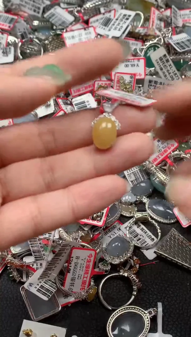 银S925镶嵌戒指翡翠天然A货缅甸翡翠