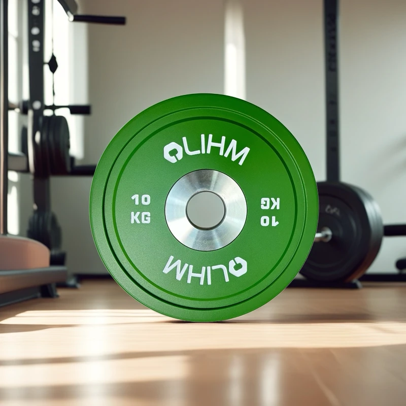 彩色纯钢力量举杠铃片配重片深蹲硬拉卧推举重商用家用健身房赛事