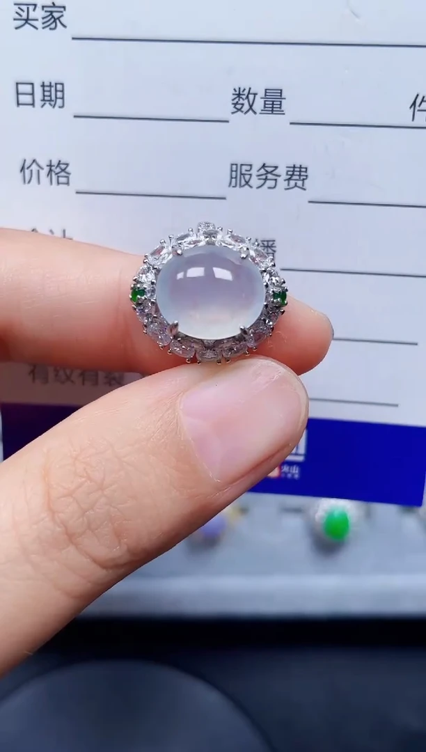 银S925镶嵌戒指翡翠79