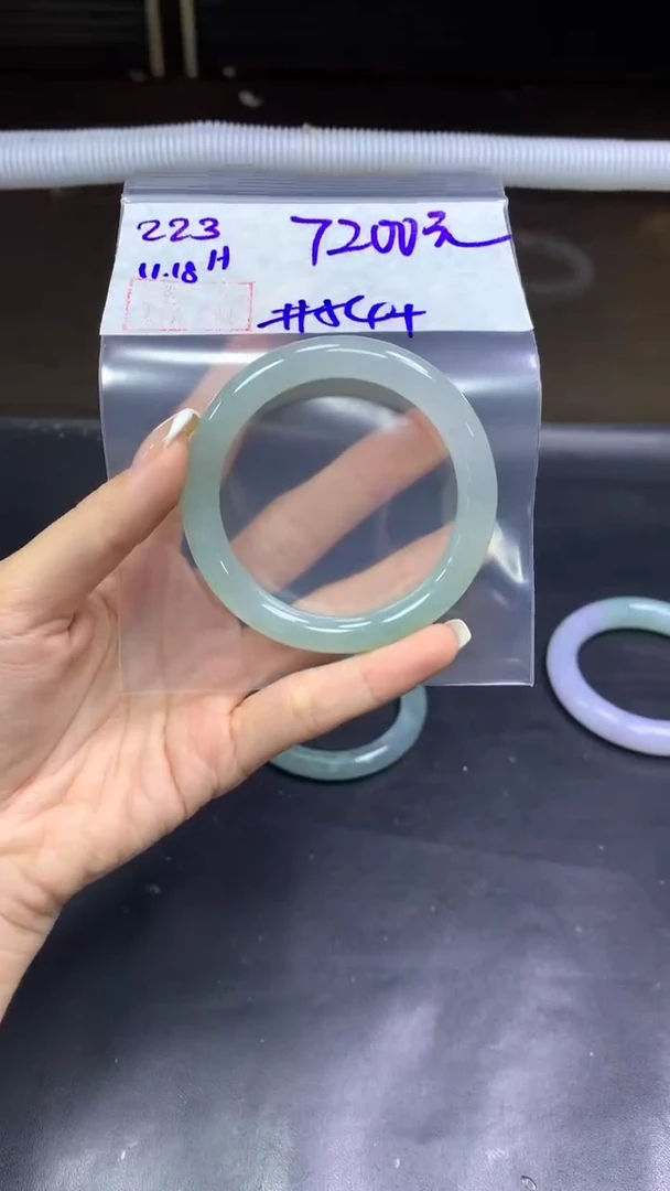 未镶嵌定制翡翠223手镯54+7200元+拍一发一