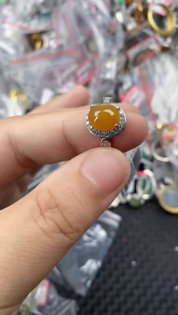 银S925镶嵌戒指翡翠111      3