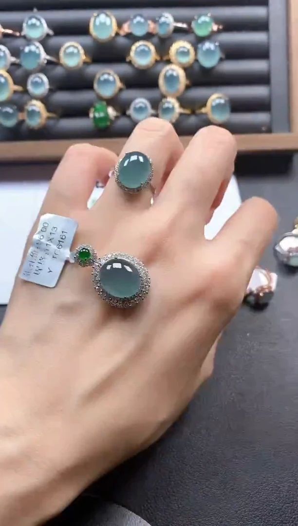 银S925镶嵌戒指翡翠51511