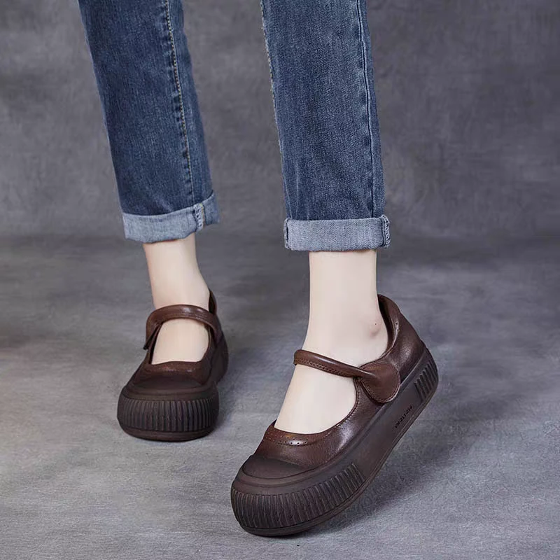 25298头层牛皮手工复古单鞋玛丽珍