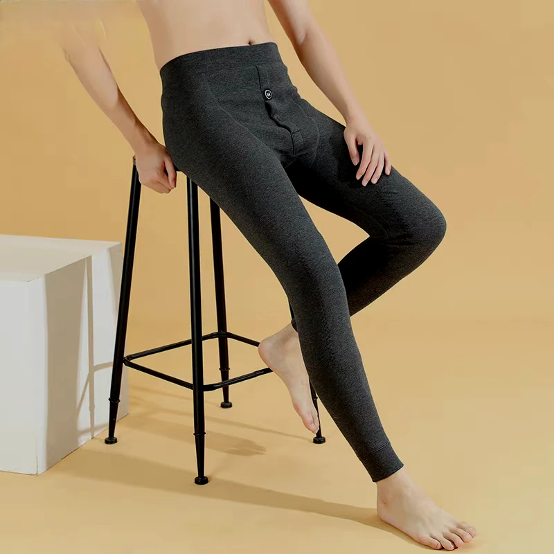 8055雅鹿智热男士超柔高弹舒适护膝保暖裤