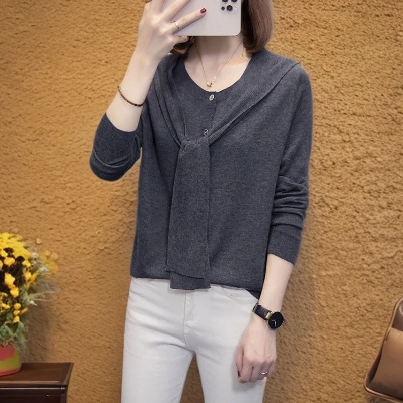 大码女装羊毛秋季新款时尚洋气针织衫上衣遮肉显瘦针织衫上衣早秋