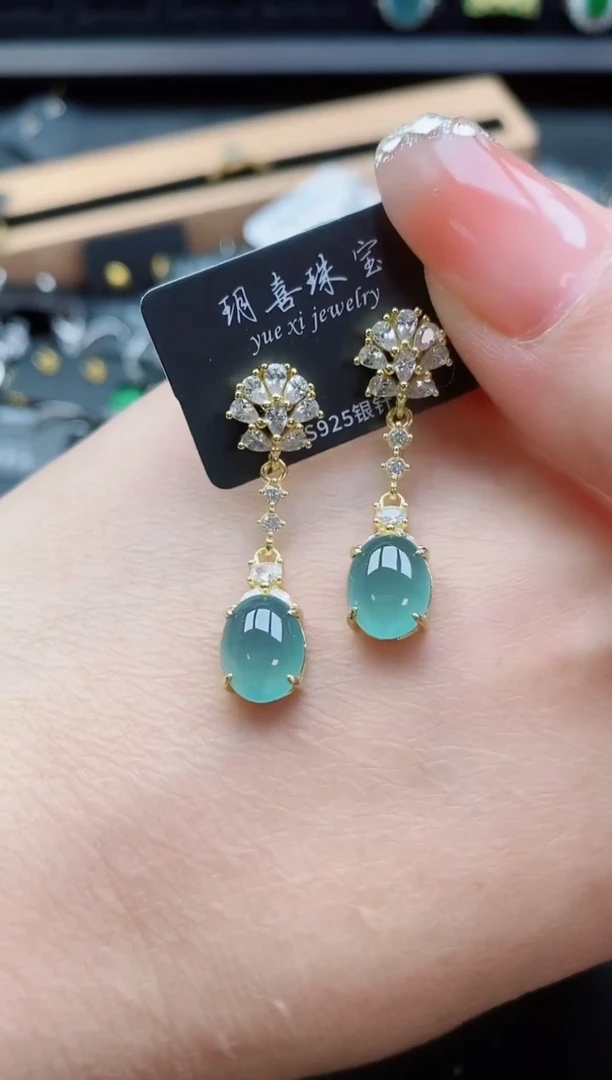 银S925镶嵌戒指翡翠1