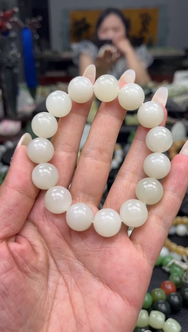 手串未镶嵌和田玉冰白玉卡14