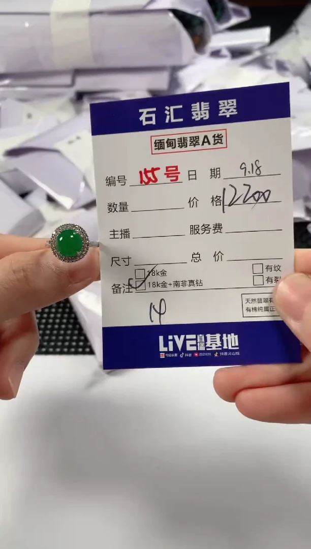 颈饰18K金镶嵌翡翠11