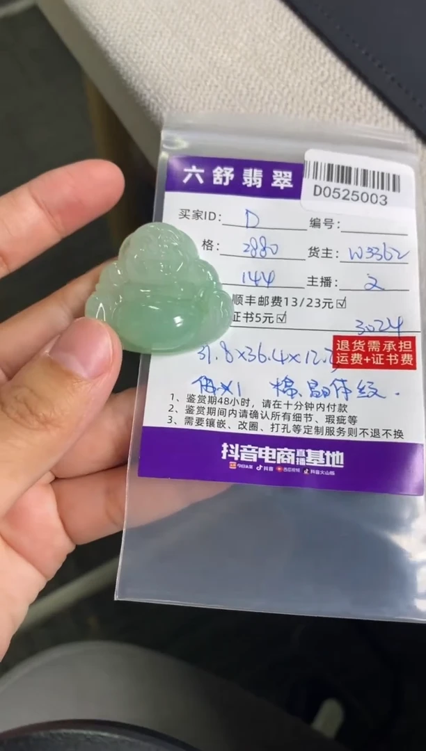 翡翠未镶嵌吊坠(不含链)D0525003