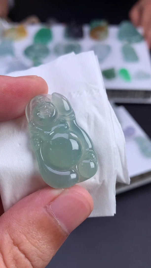 未镶嵌定制翡翠仨**猪翡翠