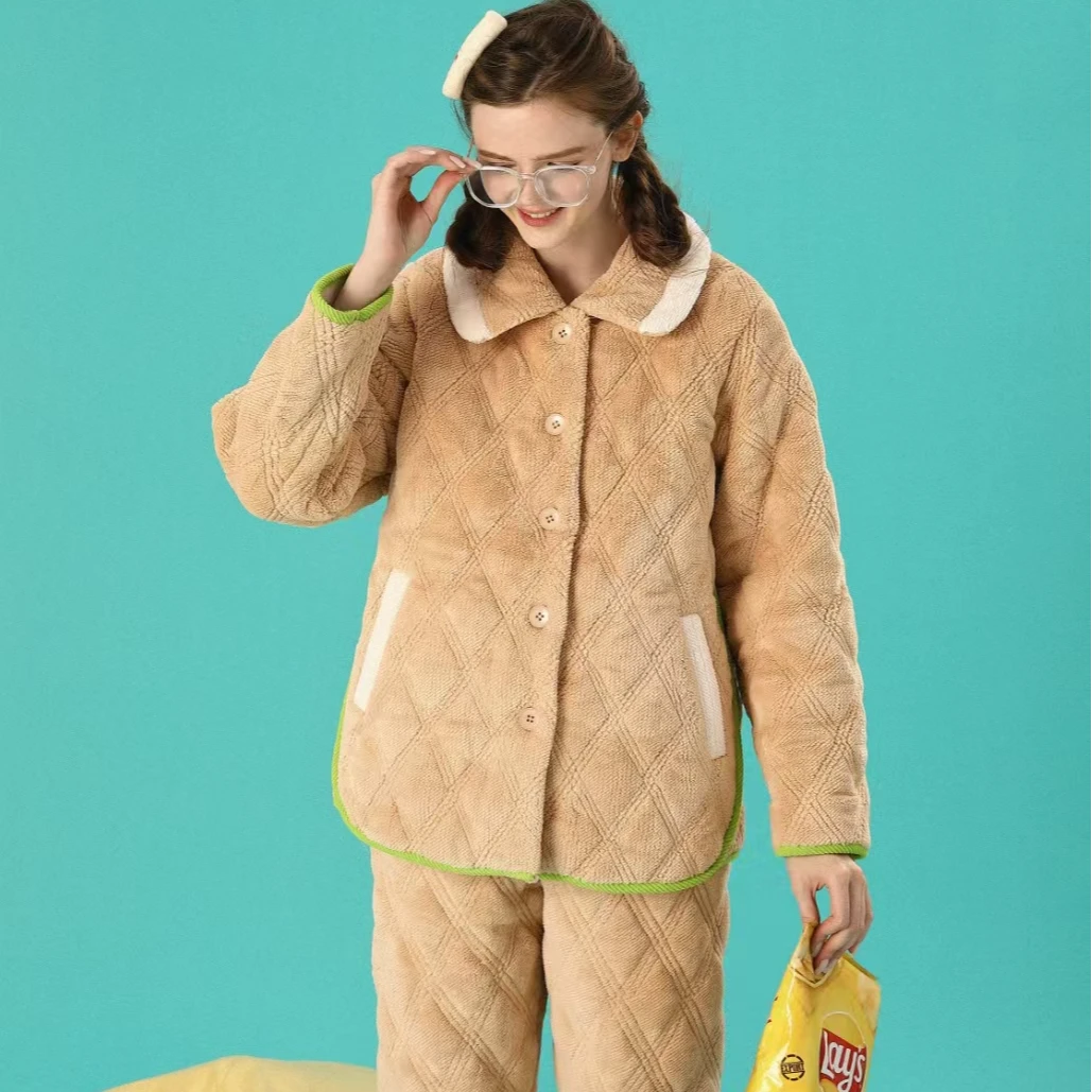 女士海狸绒夹棉长袖长裤HD83018