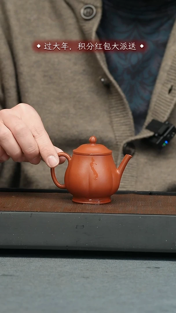 【闪购商品】紫砂茶壶五堂 筋纹伯俊潘-拈花