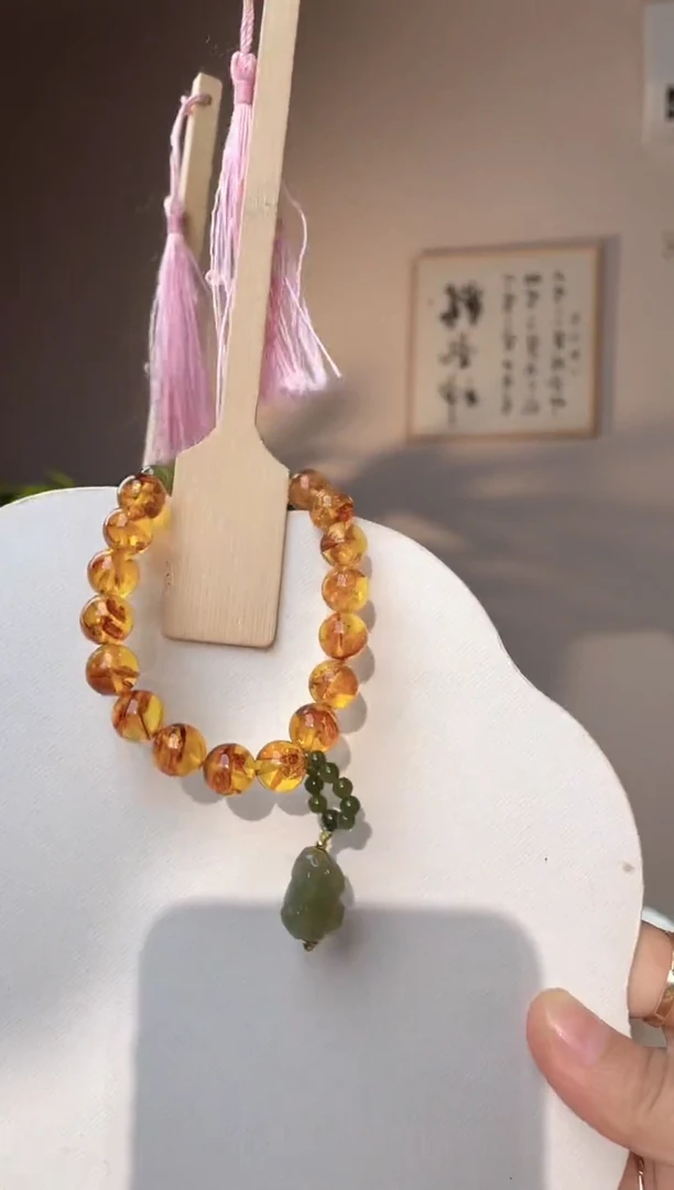 裸石琥珀未镶嵌10+花珀设计款