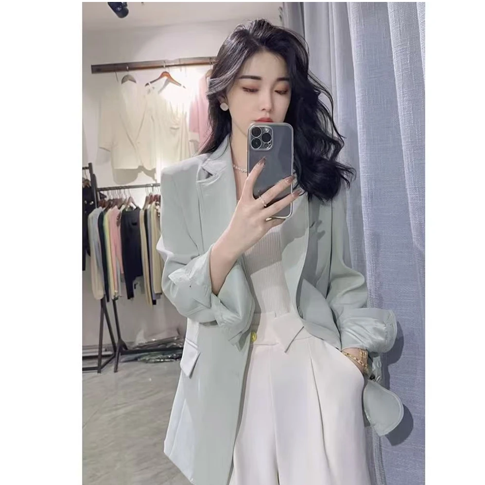 2025早春新款质感高级感炸街气质名媛高端小香风绿色休闲西装外套