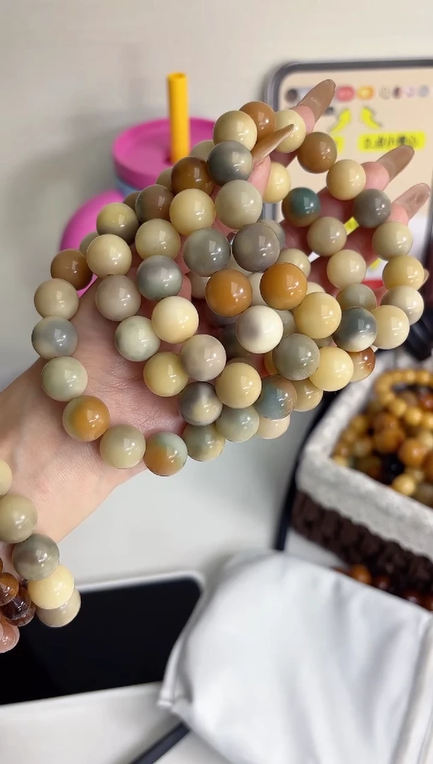 手串菩提根/象牙果沐l64芋圆玉化圆珠14mm手串