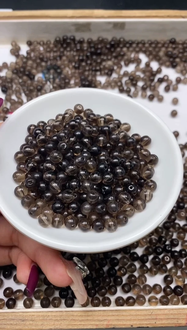 水晶珠宝半成品未镶嵌B961 茶晶6mm30个12元