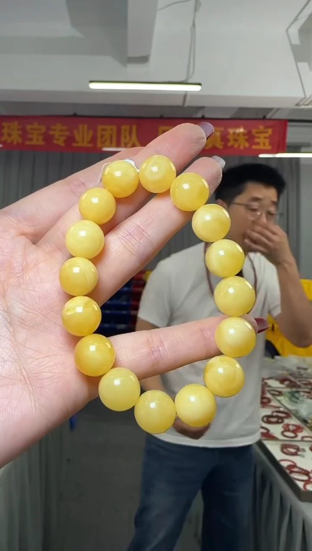 【闪购商品】蜜蜡手串未镶嵌圆珠单圈手串约12mm