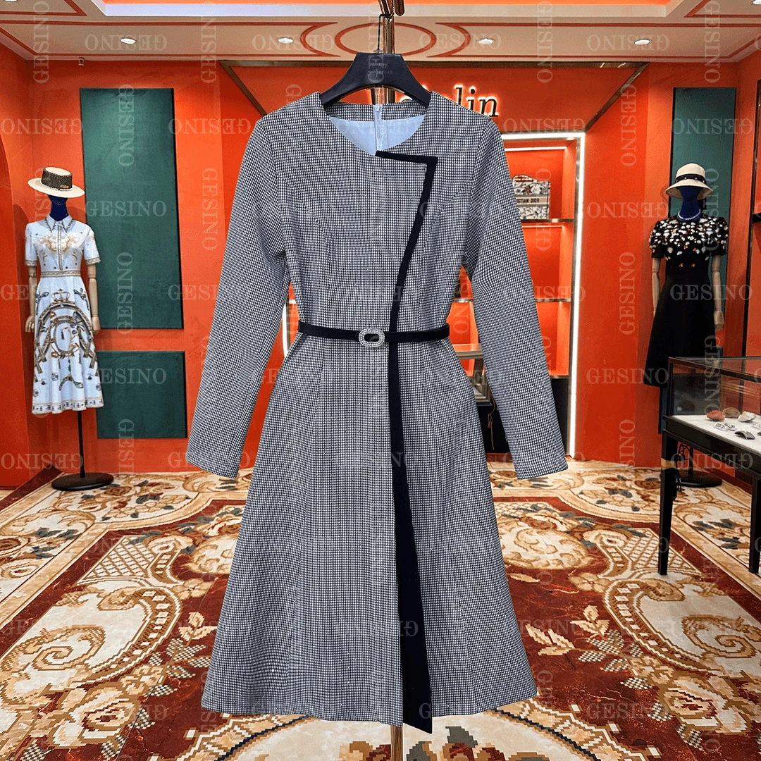 【露】春秋 | 设计师轻奢法式印花女装连衣裙 G-0012