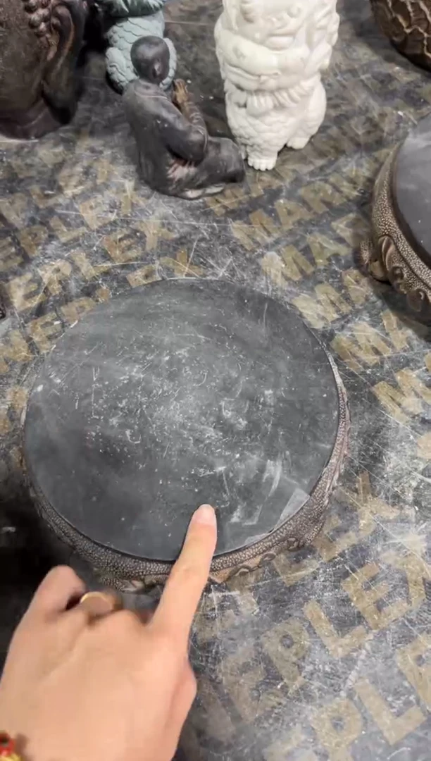 陶土【火山泥】素面万寿藤圆小底座