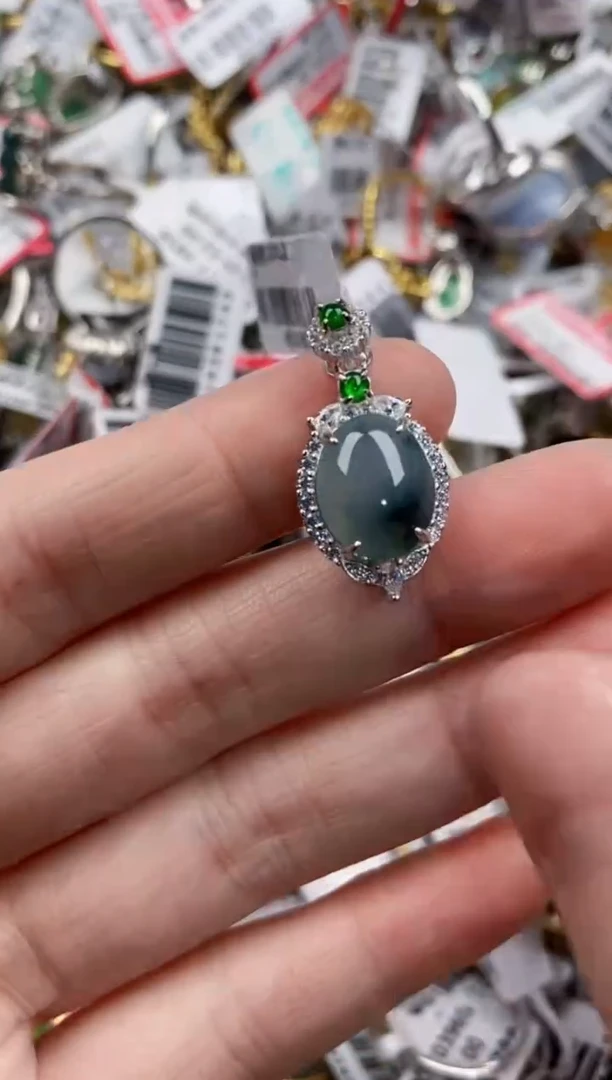 银S925镶嵌戒指翡翠999            9