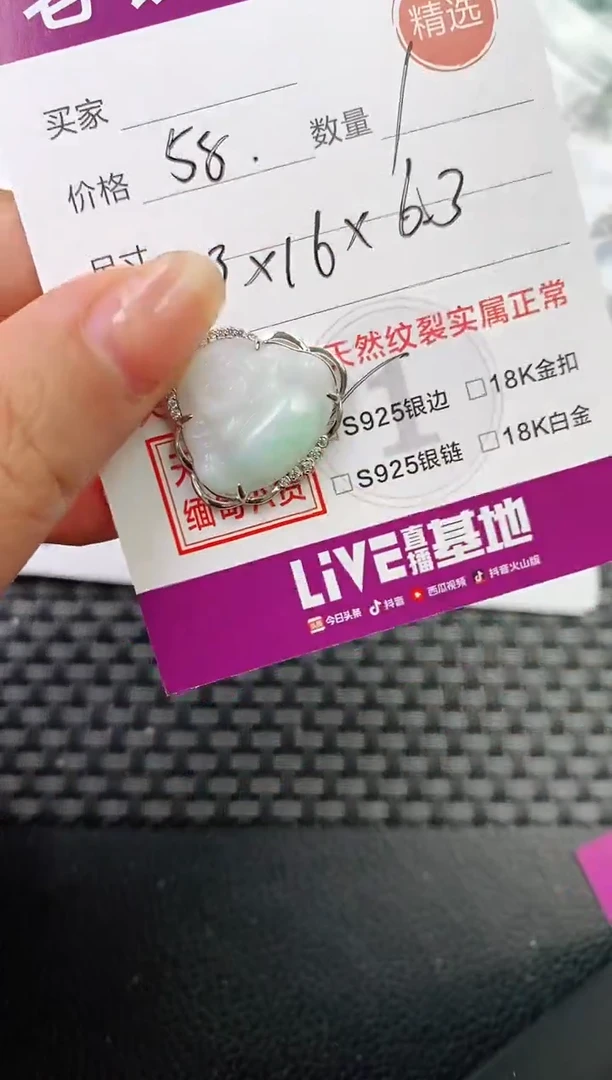翡翠银S925镶嵌颈饰·